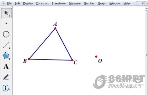 几何画板中制作三角形围绕点旋转的动画