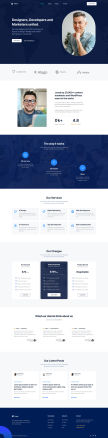 藍色的創意商業服務公司網站HTML模板