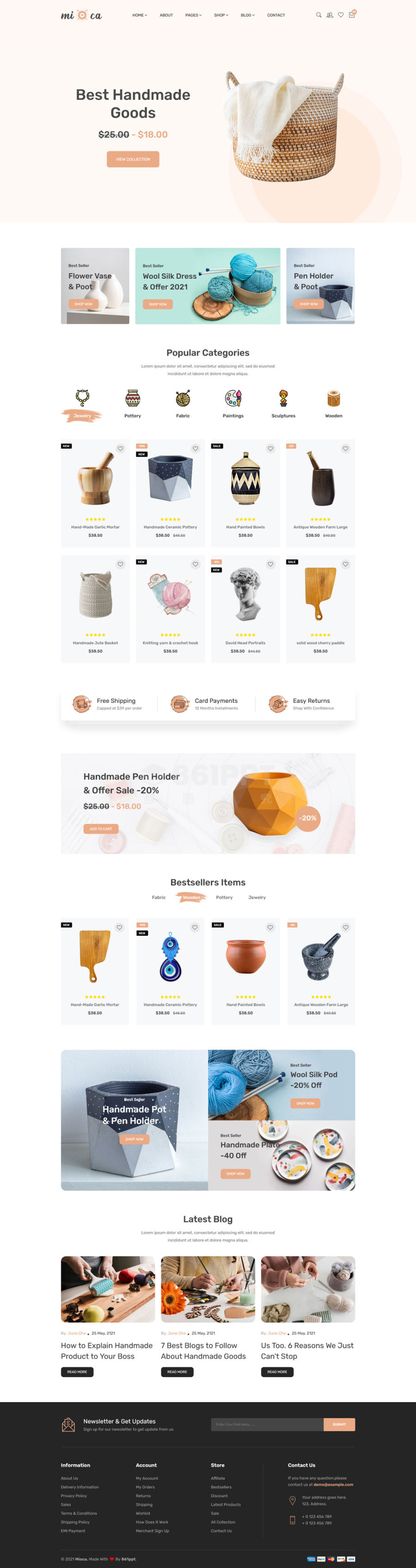 创意的手工艺品商店在线商城HTML模板