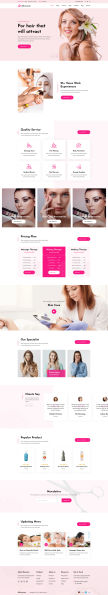 粉色的美容化妆品电子商务html模板