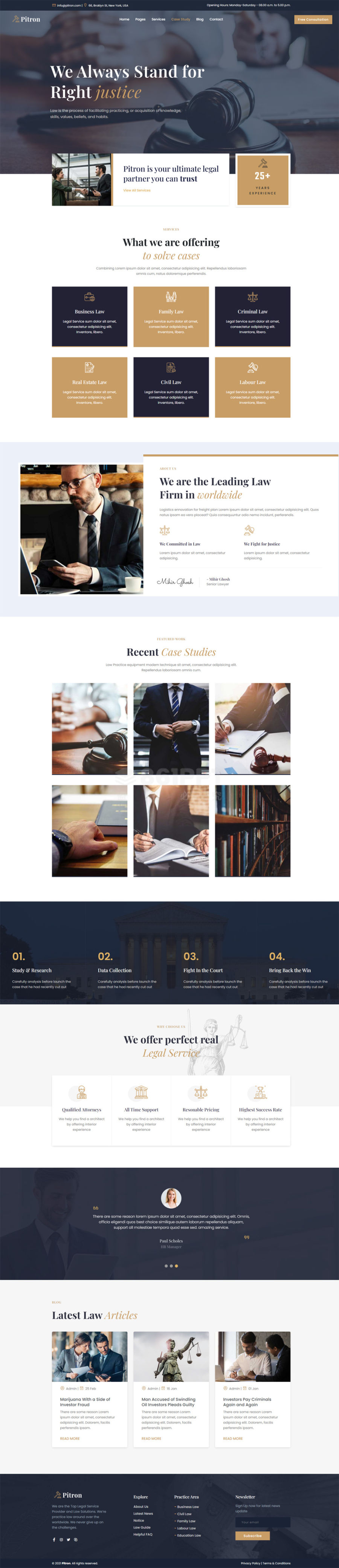 响应式的品牌律师法律法务代理企业官网html模板
