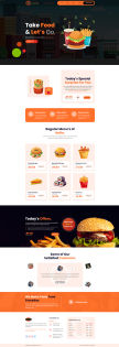 卡通风格的薯条汉堡包快餐店网站html模板