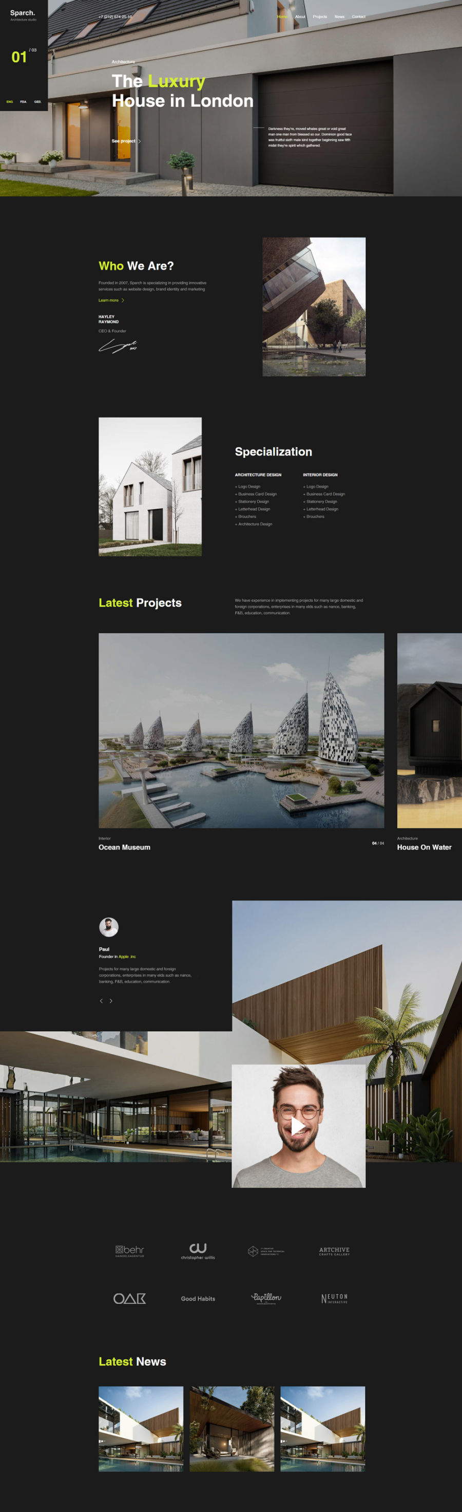 Sprach简洁大气的建筑结构设计公司网站模板