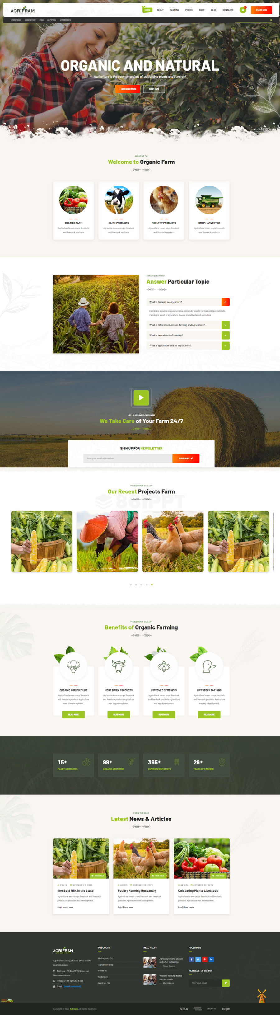 Agrifram有机牧场农业种植公司简介网站模板html