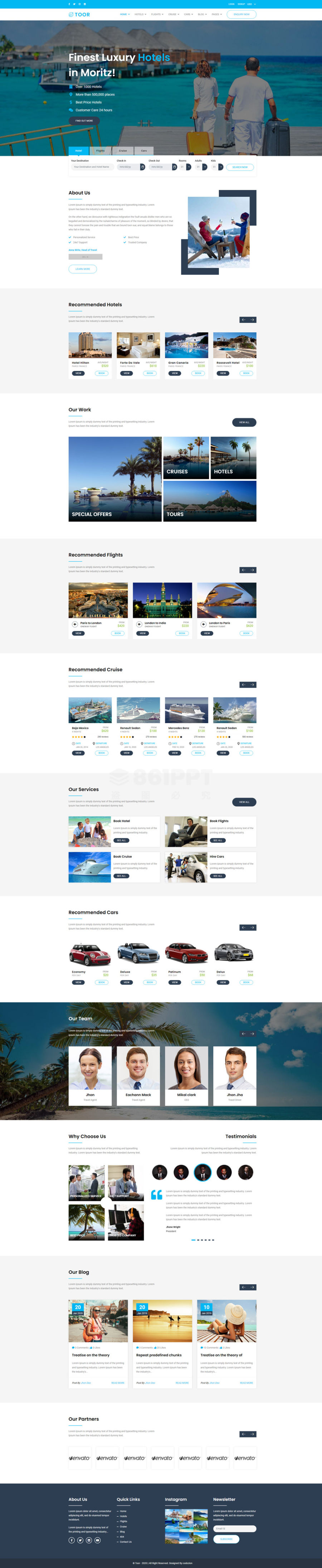 Toor旅游酒店机票一站式服务平台网站模板