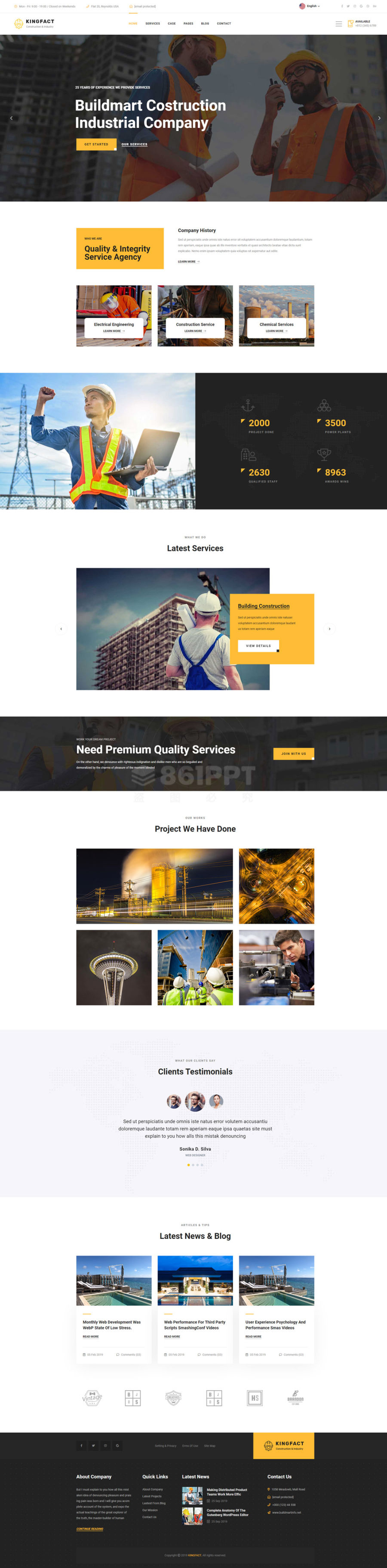 Kingfact工业建筑和制造企业网站模板html5