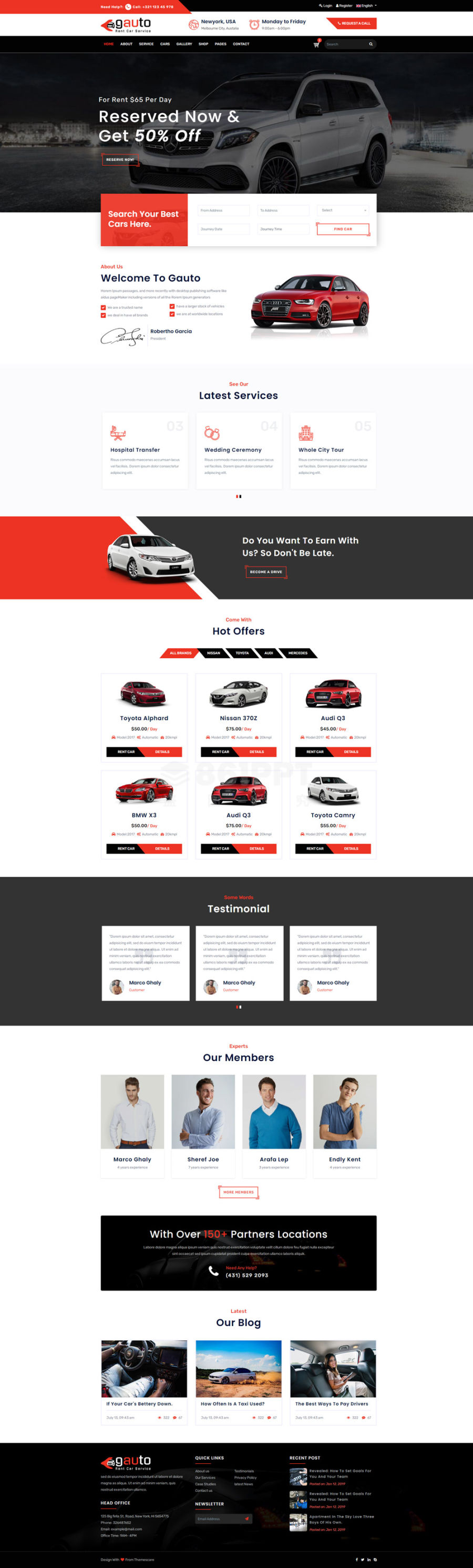 响应式gauto汽车销售租赁服务公司官方网站模板