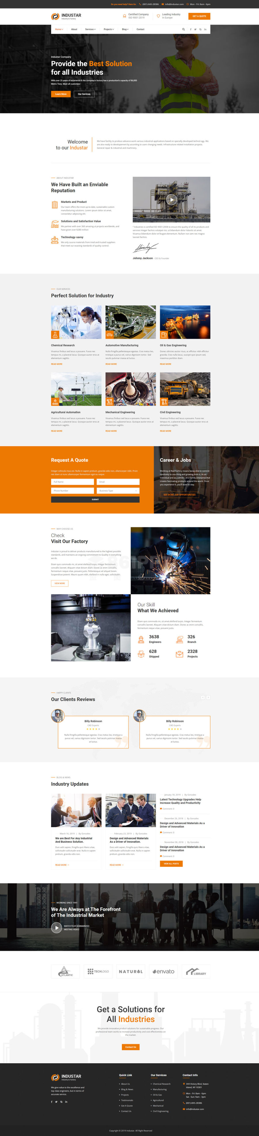 橙色的工业生产管理解决方案公司官网html模板
