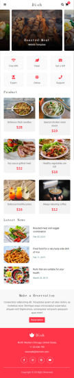 手机端Dish美食餐饮外卖预订网页模板html