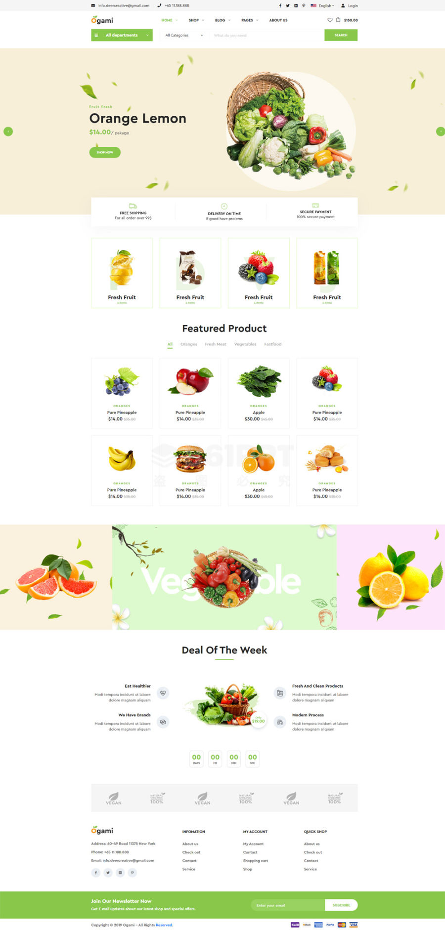 多用途的响应式食品商城网站HTML5模板
