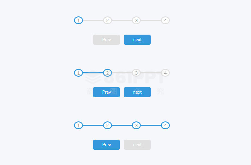 使用JavaScript和CSS制作蓝色圆点步骤进度条